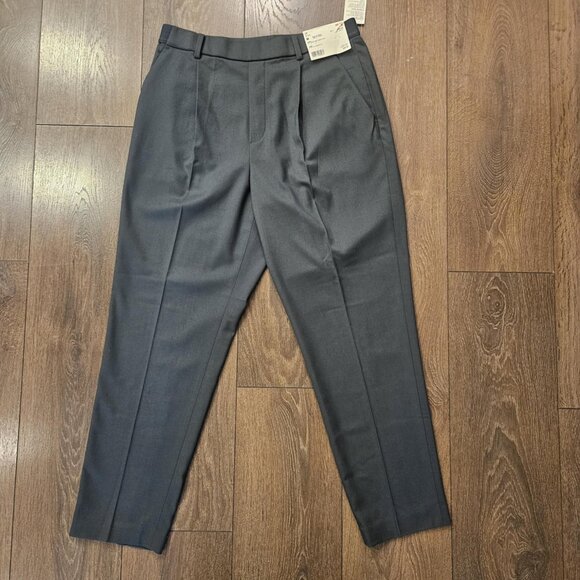 💫NWT Uniqlo Women's Dark Green EZY Tucked Ankle Length Trouser Pants Size M - Picture 2 of 15